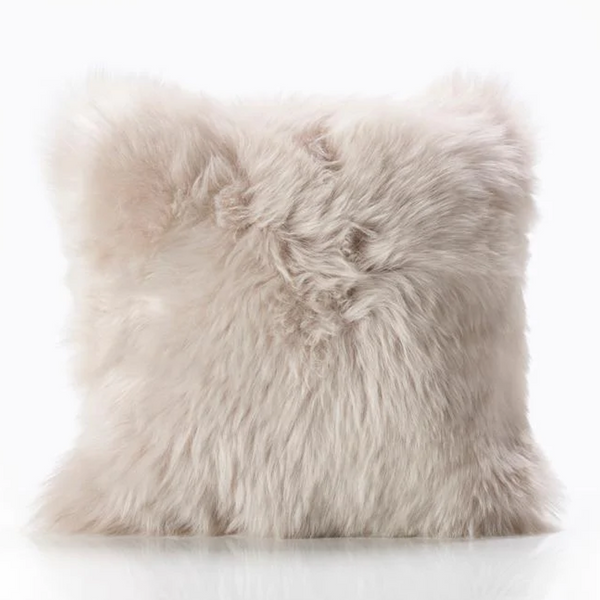 Oyster Shearling Large Sheepskin Cushion