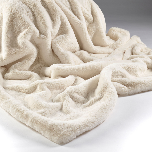 Olive Green Ribbed Faux Fur Throw 170cm - Annie Mo's