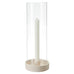 MEGAN Dolomite and Glass Hurricane Lamp 32cm