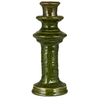 Glazed Moss Green Dinner Candle Holder 25cm | Annie Mo's