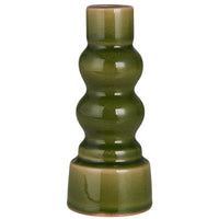 Glazed Moss Green Dinner Candle Holder 16cm | Annie Mo's