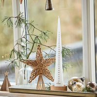 White and Copper Hand Dipped Advent Candle 35cm