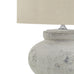 Darcy Antique White Squat Table Lamp With Linen Shade 50cm