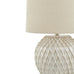 Lattice Ceramic Table Lamp With Linen Shade 58cm