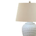 Woven Ceramic Table Lamp With Linen Shade 70cm