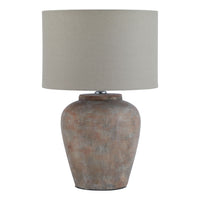 Siena Brown Table Lamp With Linen Shade | Annie Mo's