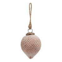 Aged Glass Bulbous Bauble 9cm