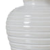 White Ceramic Pot Lamp With Linen Shade 62cm