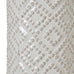 White Beaded Ceramic Lamp With Linen Shade 71cm