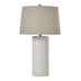 White Beaded Ceramic Lamp With Linen Shade 71cm | Annie Mo's