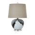 Grey Glass Table Lamp With Linen Shade 50cm | Annie Mo's