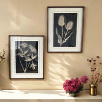 Set of Two black Retro Floral Framed Prints 70cm | Annie Mo's