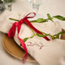 Winter Berry Motif Linen Coloured Napkin 40x40cm | Annie Mo's