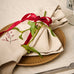 Winter Berry Motif Linen Coloured Napkin 40x40cm