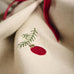 Red Bauble on Spruce Twig Motif Linen Coloured Napkin 40x40cm