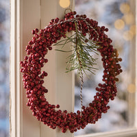 Small Handmade Wreath with Wooden Beads 22cm | Annie Mo's