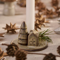 Candle Holder for Dinner Candles - with House and Tree 9cm | Annie Mo