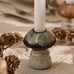 Stoneware Mushroom Dinner candle Holder 8cm - Colour Choice