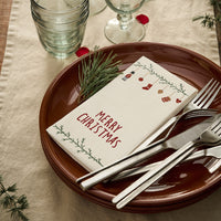 Merry Christmas Napkins 16 per Pack 40x40cm | Annie Mo's