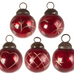 Bag of Ten Mini Embossed Red Baubles