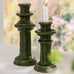 Glazed Moss Green Dinner Candle Holder 25cm