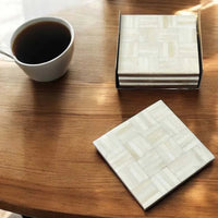 Set of Four Bone Inlay Coasters | Annie Mo's