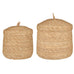 Set of Two Seagrass Lidded Baskets