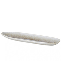 Grey Melange Glazed Stoneware Elongated Bowl 32x12x3cm | Annie Mo's