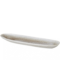 Grey Melange Glazed Stoneware Elongated Bowl 42x14x4cm | Annie Mo's