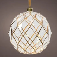 Glass Bauble with Micro LED Lights 14cm