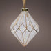 Large Glass Diamond Shaped  Bauble with Micro LED Lights 16cm