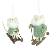 TWO ASSORTED MICE ON SKIS 10cm | Annie Mo's