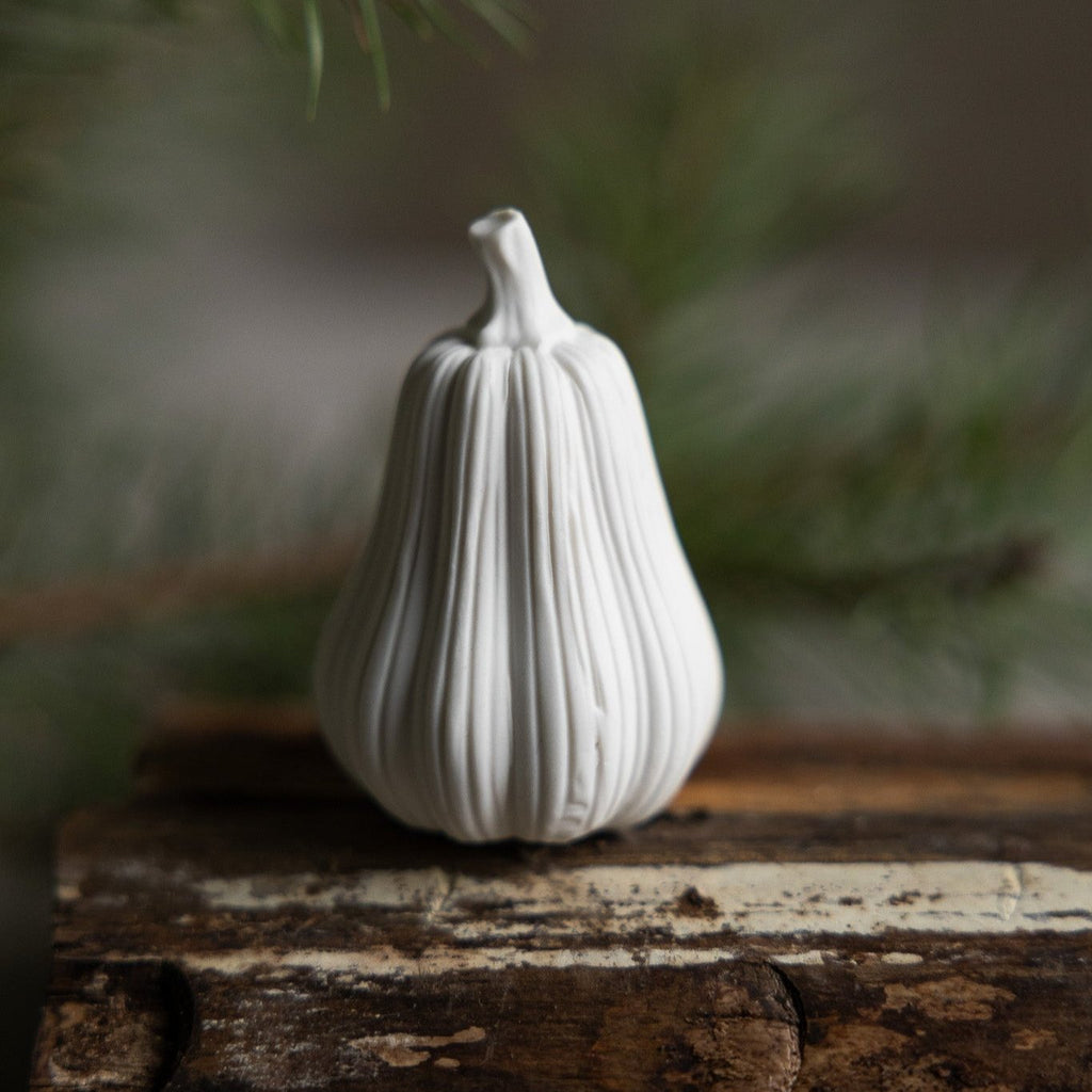 Hillinge Mini Matt White Ceramic Pumpkin 6.5cm | Annie Mo's 