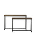 Set of Two Bryson Brown Wood and Black Metal Console Tables 120cm