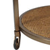 Rattan Dusky Gold Bar Trolley 78cm