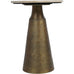 Light Travertine and Metal Side Table 40cm