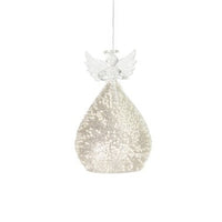 HANGING WHITE GLITTER ANGEL 14CM | Annie Mo's