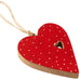 Large Lacquered Red Dotted Hanging Heart 12cm | Annie Mo's