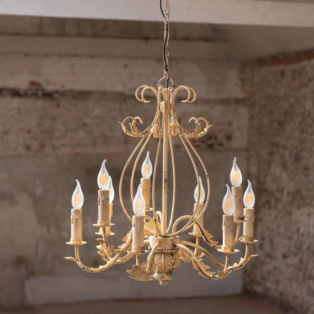 Nine Bulb Iron Chandelier