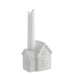 Ljusstaden White Matt Ceramic House Candlestick 9cm