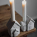 Ljusstaden White Matt Ceramic House Candlestick 9cm