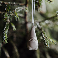 Malte Mini Hanging White Matt Ceramic Decoration 5cm| Annie Mo's