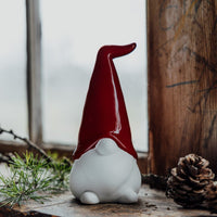 Samuel Red and White Matt Ceramic Decoration 15cm | Annie Mo's