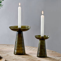 Bevyn Recycled Glass Candle Holder - Forest Green | Annie Mo's