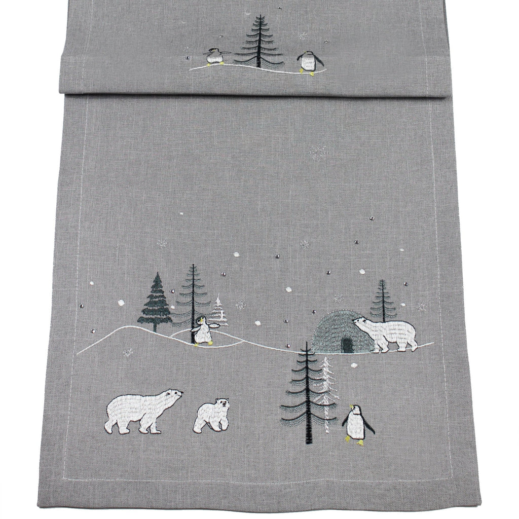 Alaska Grey Table Runner 190cm | Annie Mo's