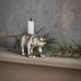 Antiqued Silver Polar Bear Dinner Candle Holder 11cm | Annie Mo's