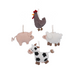 Assorted Set of Four Felt Hen Pig Cow Sheep Decorations | Annie Mo's