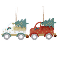 Assorted Set of Two New England Wood Lorry's with Trees | Annie Mo's