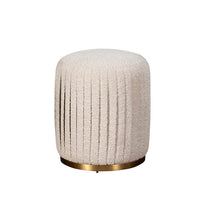 Cream Boucle Pleated Stool 51cm | Annie Mo's