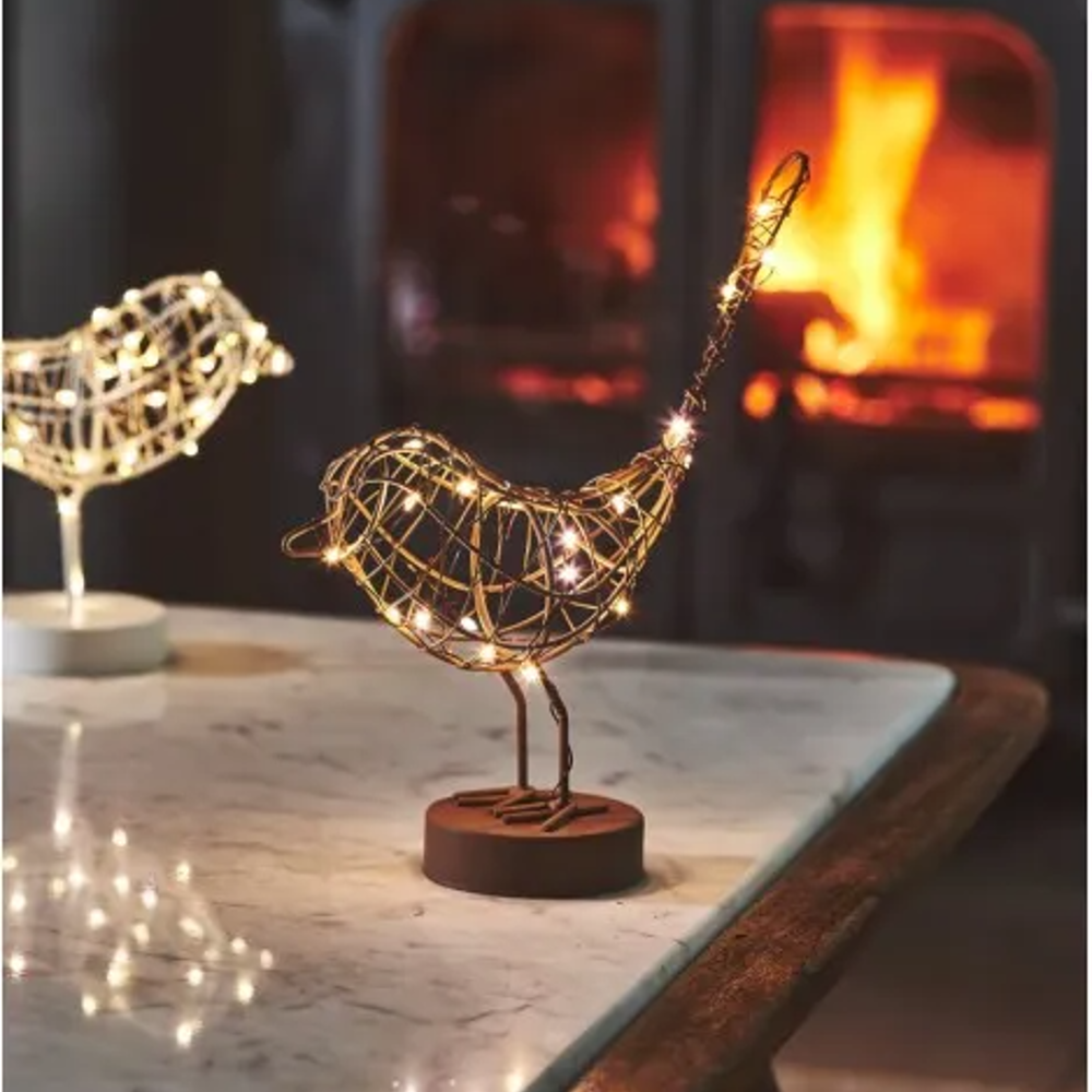 Battery Operated LED Table Robin - Copper 20cm | Annie Mo's C